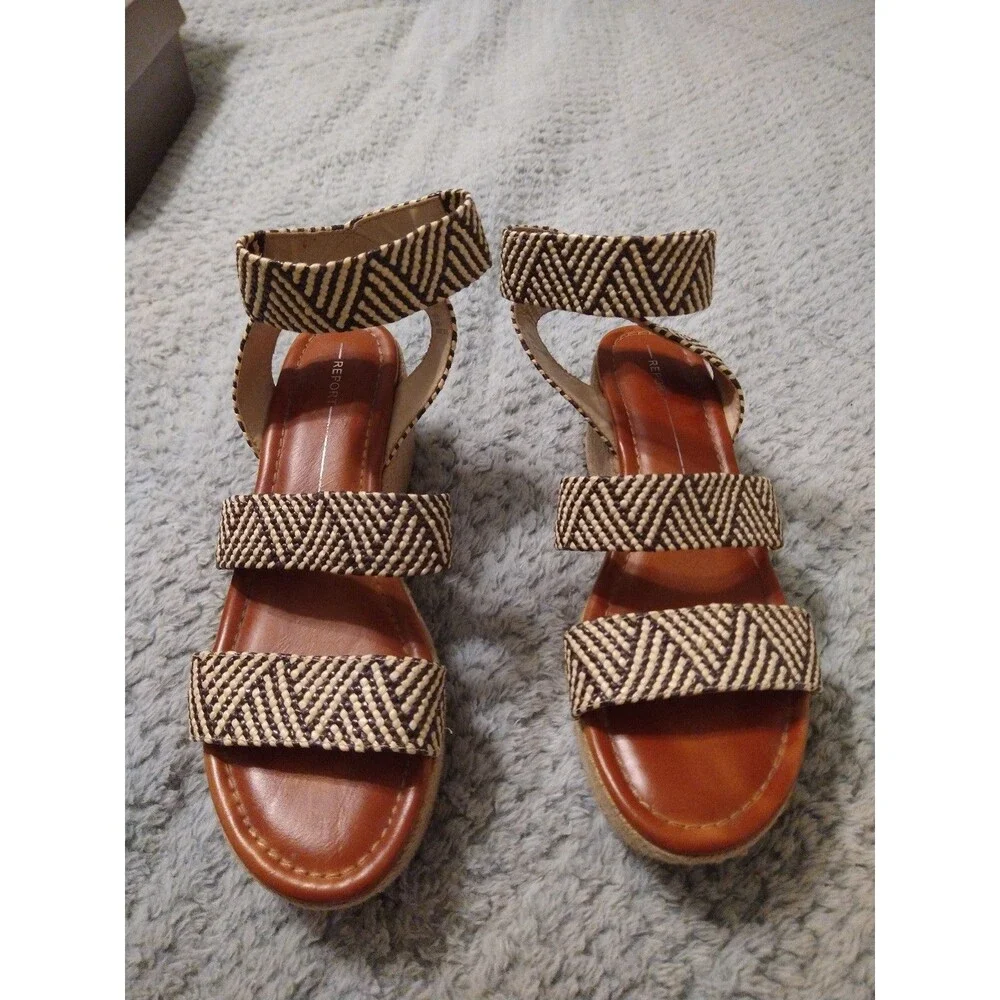Report criss cross espadrille Size 9 Cream & Black Boho - Picture 2 of 8